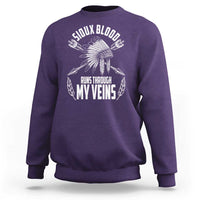 Native American Idian Chief Sweatshirt Sioux Blood Runs Through My Veins - Wonder Print Shop