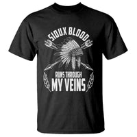 Native American Idian Chief T Shirt Sioux Blood Runs Through My Veins - Wonder Print Shop