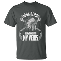 Native American Idian Chief T Shirt Sioux Blood Runs Through My Veins - Wonder Print Shop