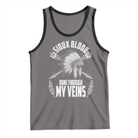 Native American Idian Chief Tank Top Sioux Blood Runs Through My Veins - Wonder Print Shop