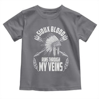 Native American Idian Chief Toddler T Shirt Sioux Blood Runs Through My Veins - Wonder Print Shop