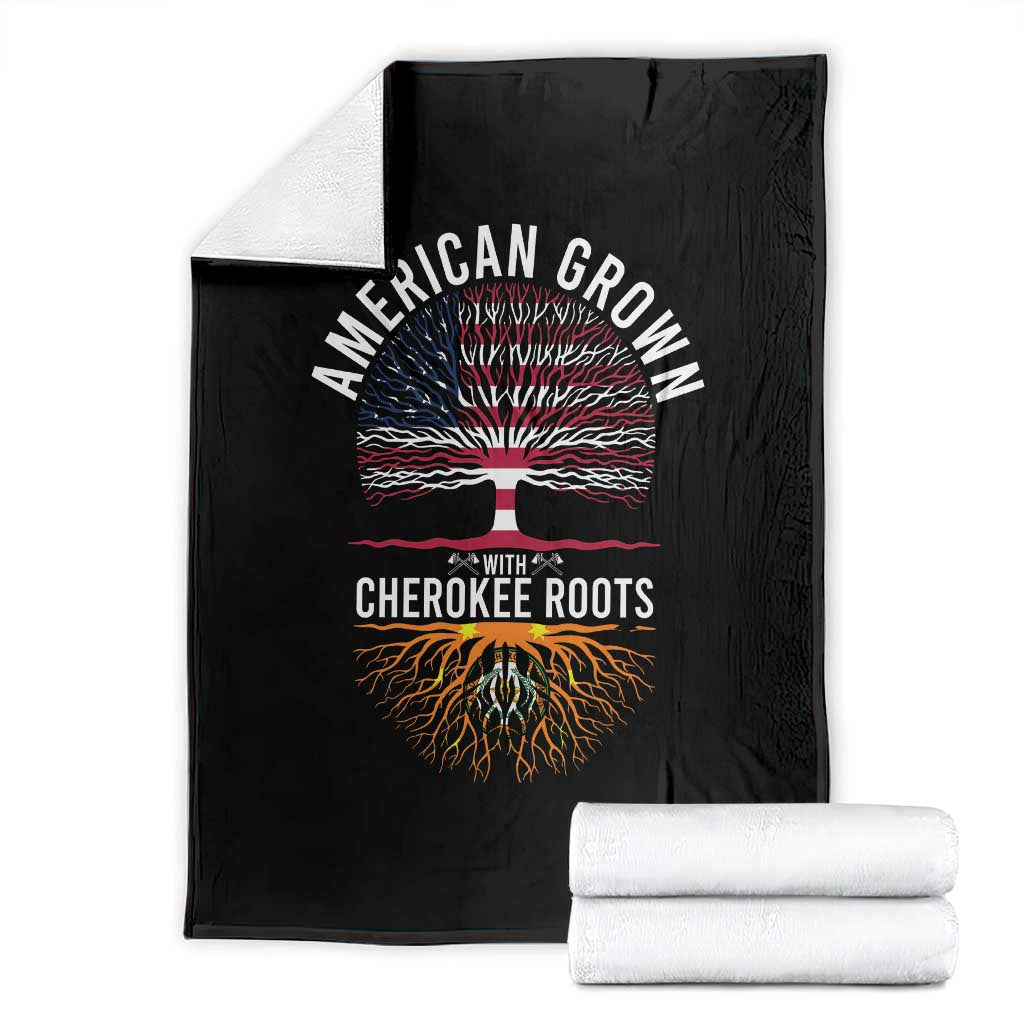 Native American Flag Throw Blanket American Grown With Cherokee Roots - Wonder Print Shop