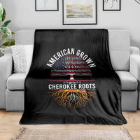 Native American Flag Throw Blanket American Grown With Cherokee Roots - Wonder Print Shop