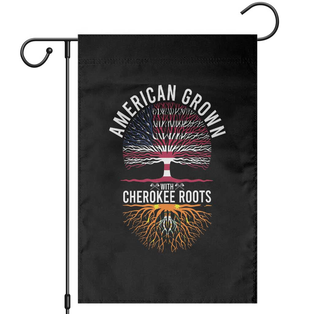 Native American Flag Garden Flag American Grown With Cherokee Roots - Wonder Print Shop