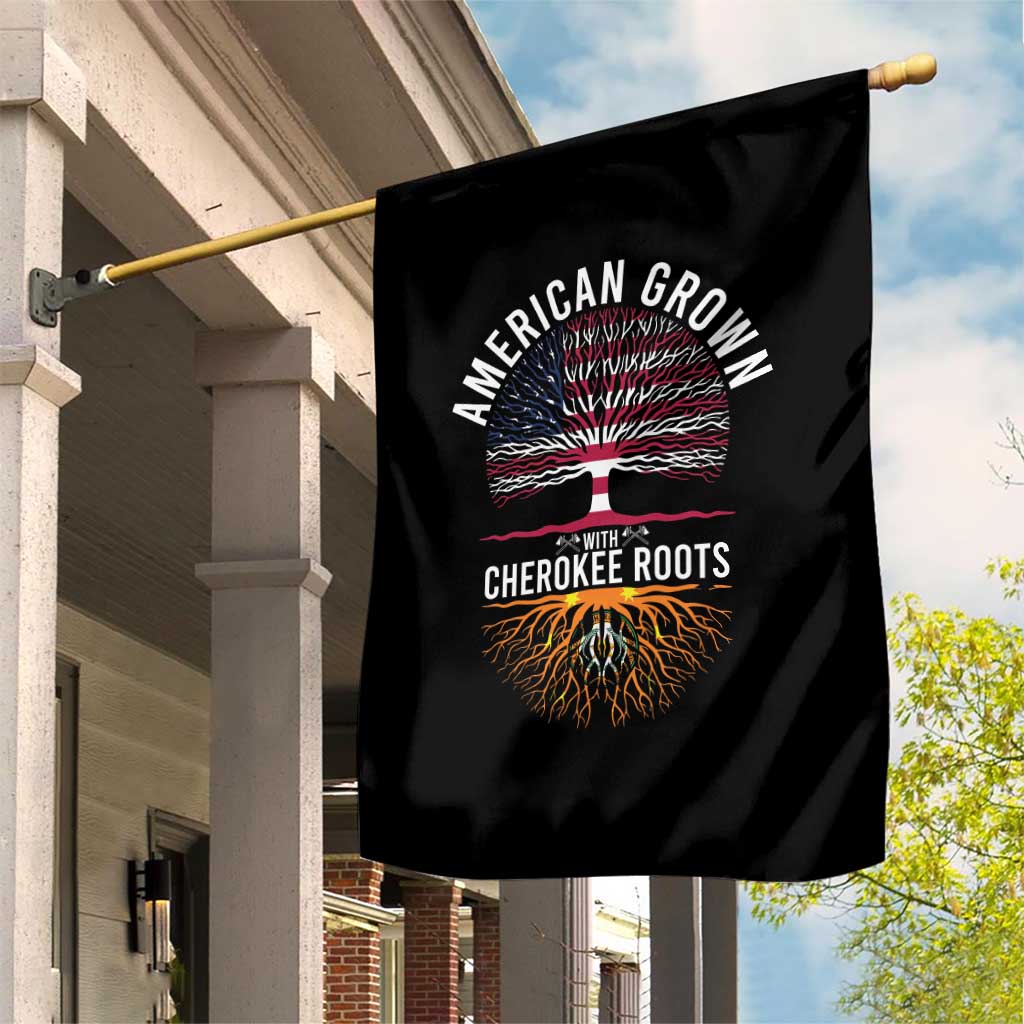 Native American Flag Garden Flag American Grown With Cherokee Roots - Wonder Print Shop