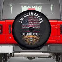 Native American Flag Spare Tire Cover American Grown With Cherokee Roots - Wonder Print Shop