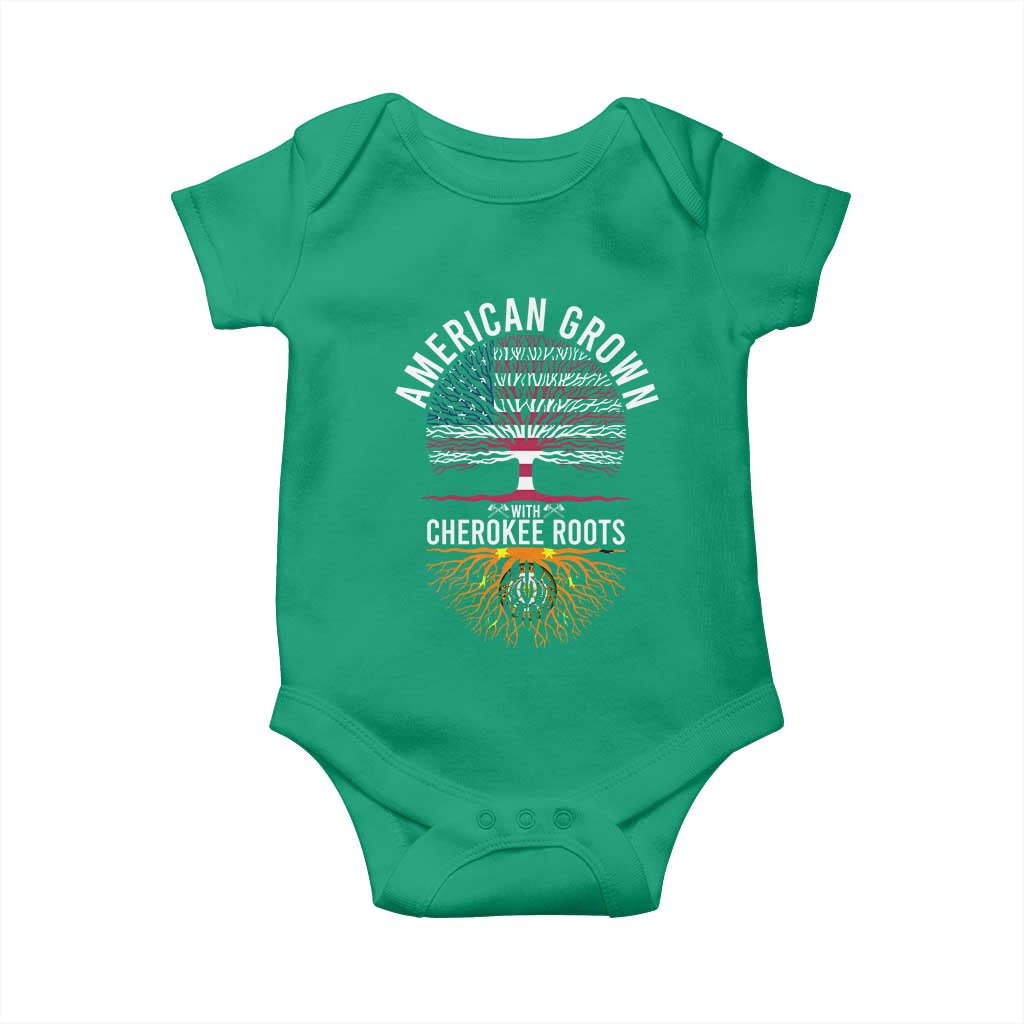Native American Flag Baby Onesie American Grown With Cherokee Roots - Wonder Print Shop
