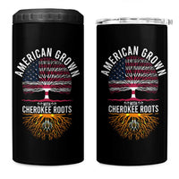 Native American Flag 4 in 1 Can Cooler Tumbler American Grown With Cherokee Roots