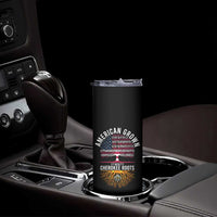 Native American Flag Skinny Tumbler American Grown With Cherokee Roots