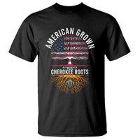 Native American Flag T Shirt American Grown With Cherokee Roots - Wonder Print Shop