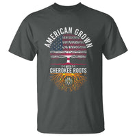 Native American Flag T Shirt American Grown With Cherokee Roots - Wonder Print Shop