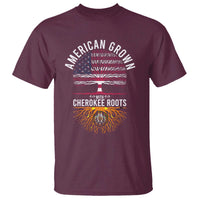 Native American Flag T Shirt American Grown With Cherokee Roots - Wonder Print Shop