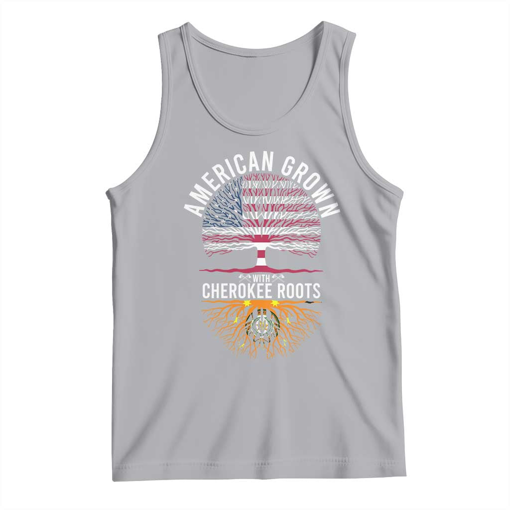 Native American Flag Tank Top American Grown With Cherokee Roots - Wonder Print Shop