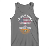 Native American Flag Tank Top American Grown With Cherokee Roots - Wonder Print Shop