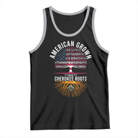 Native American Flag Tank Top American Grown With Cherokee Roots - Wonder Print Shop