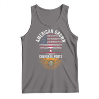 Native American Flag Tank Top American Grown With Cherokee Roots - Wonder Print Shop
