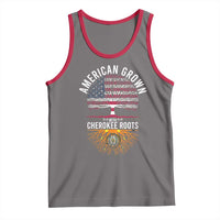 Native American Flag Tank Top American Grown With Cherokee Roots - Wonder Print Shop