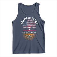 Native American Flag Tank Top American Grown With Cherokee Roots - Wonder Print Shop