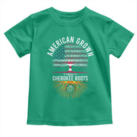Native American Flag Toddler T Shirt American Grown With Cherokee Roots - Wonder Print Shop