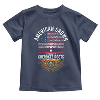 Native American Flag Toddler T Shirt American Grown With Cherokee Roots - Wonder Print Shop