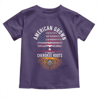 Native American Flag Toddler T Shirt American Grown With Cherokee Roots - Wonder Print Shop