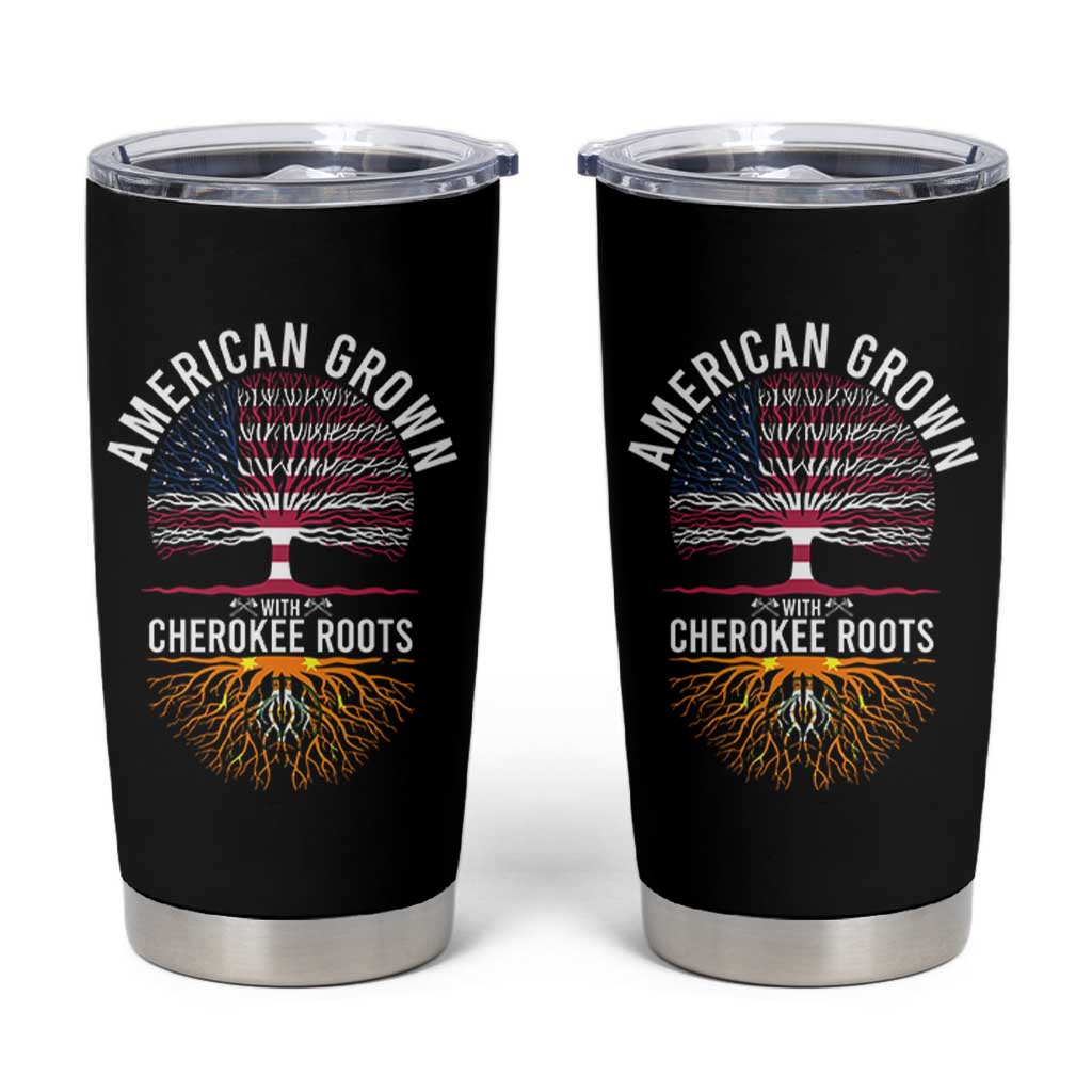 Native American Flag Tumbler Cup American Grown With Cherokee Roots