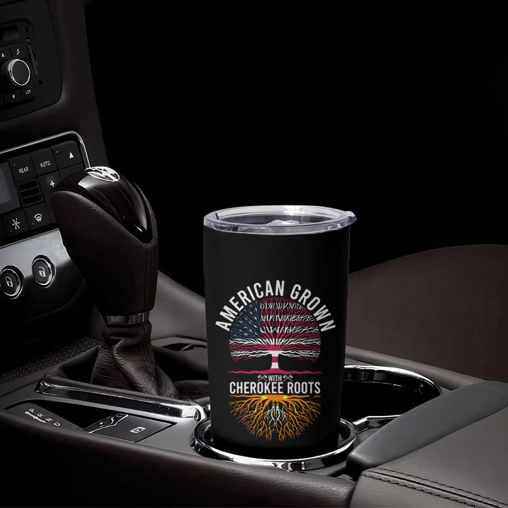 Native American Flag Tumbler Cup American Grown With Cherokee Roots