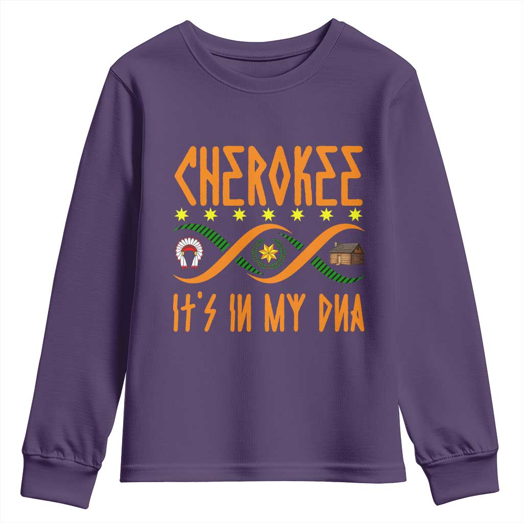 Cherokee Native American DNA Pride Youth Sweatshirt It Is In My DNA - Wonder Print Shop