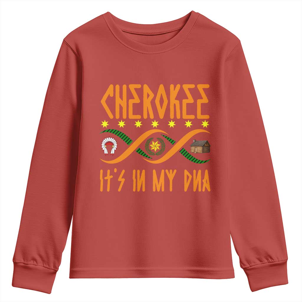Cherokee Native American DNA Pride Youth Sweatshirt It Is In My DNA - Wonder Print Shop