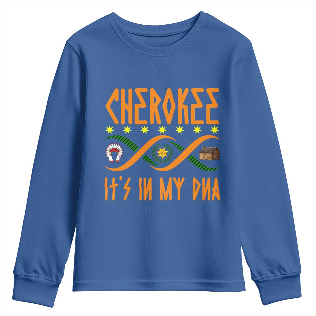 Cherokee Native American DNA Pride Youth Sweatshirt It Is In My DNA - Wonder Print Shop