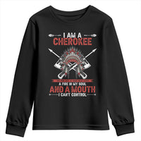Native American Cherokee Youth Sweatshirt I Am A Cherokee A Fire In My Soul And A Mouth I Can't Control - Wonder Print Shop