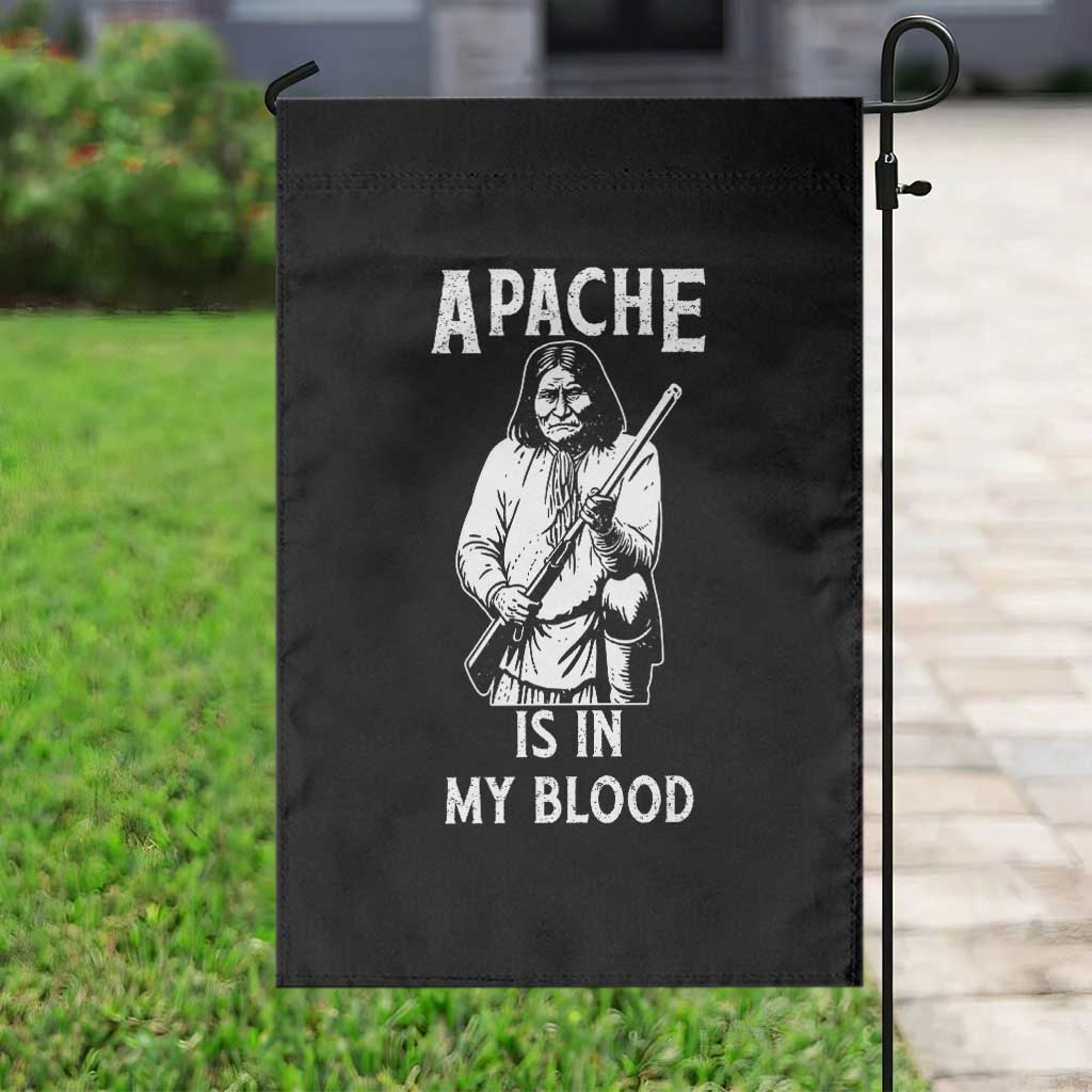 Native American Garden Flag Apache Is In My Blood - Wonder Print Shop