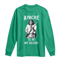 Native American Long Sleeve Shirt Apache Is In My Blood - Wonder Print Shop