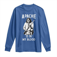 Native American Long Sleeve Shirt Apache Is In My Blood - Wonder Print Shop