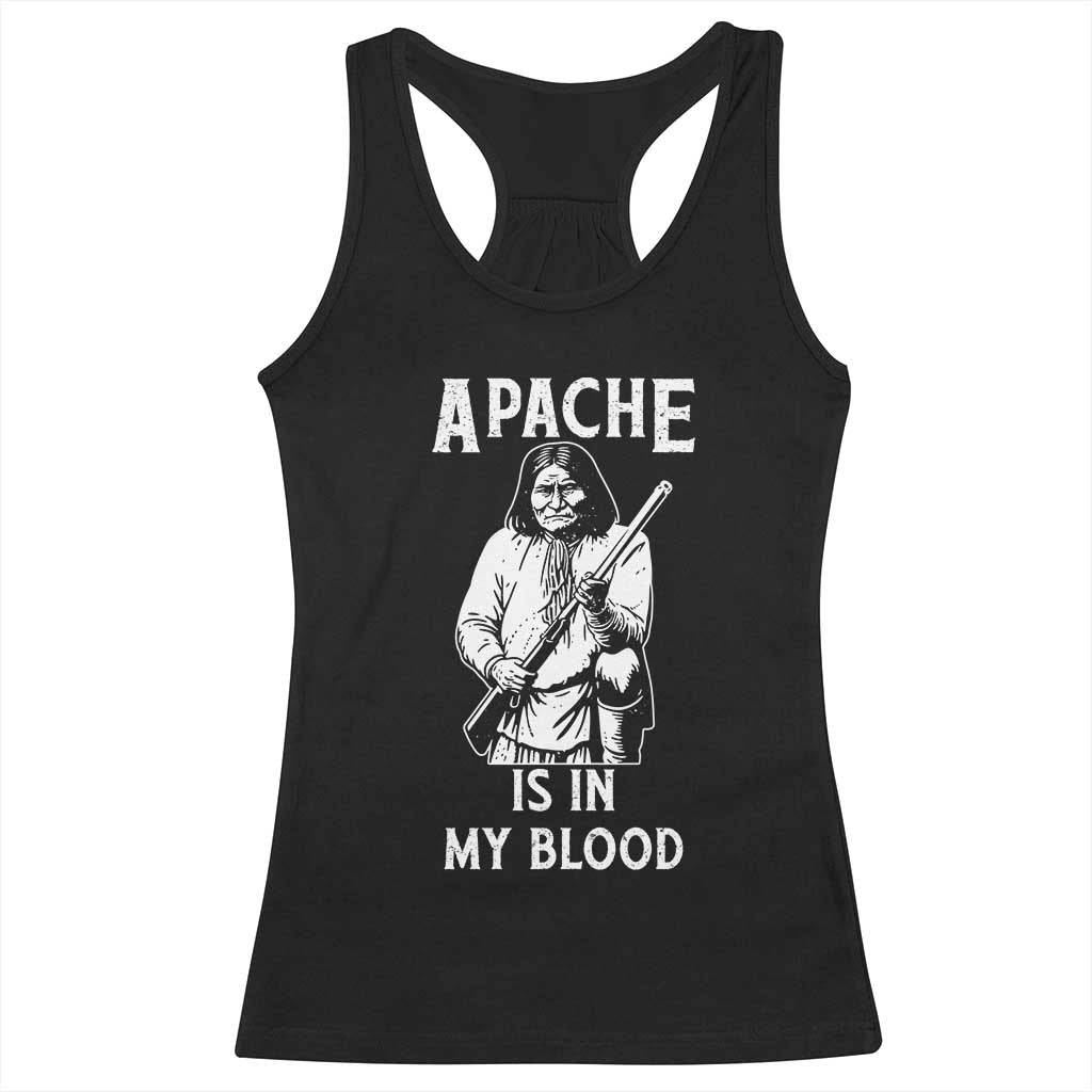 Native American Racerback Tank Top Apache Is In My Blood - Wonder Print Shop