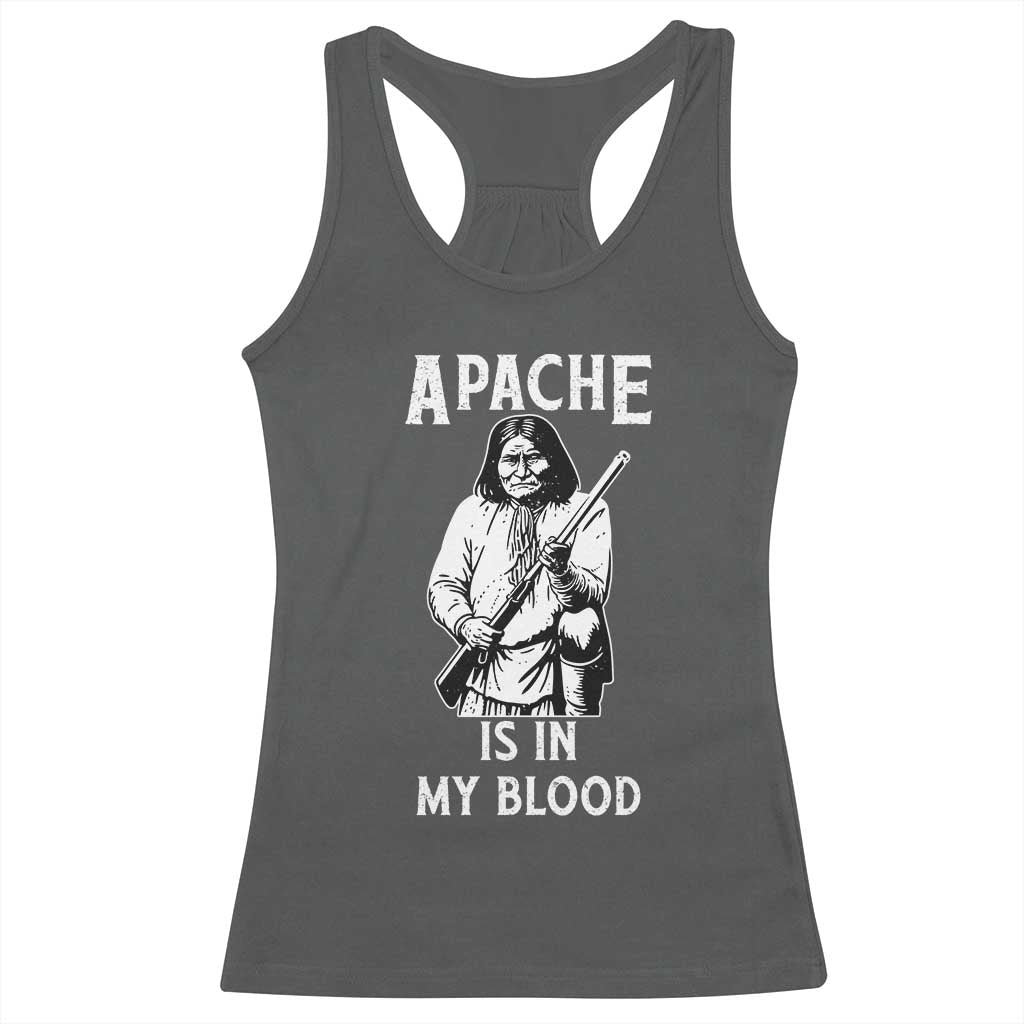 Native American Racerback Tank Top Apache Is In My Blood - Wonder Print Shop
