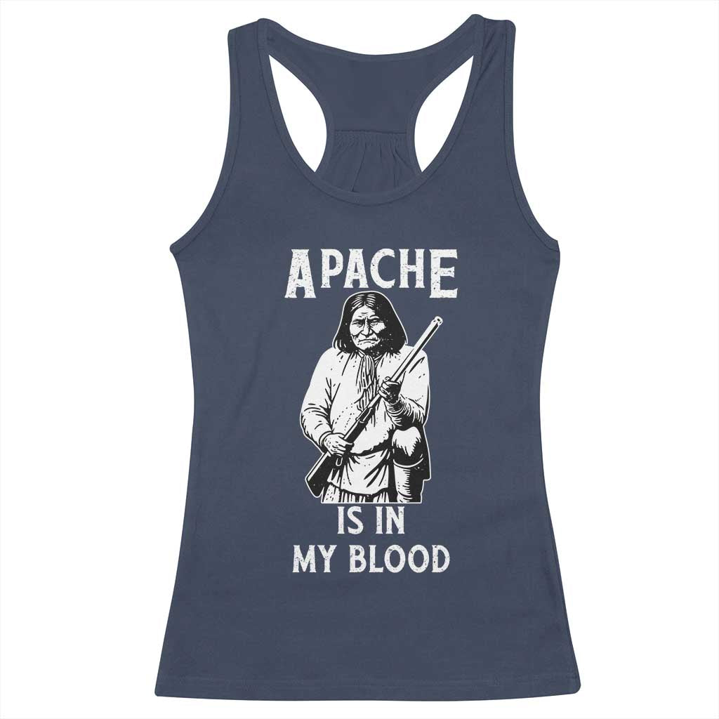 Native American Racerback Tank Top Apache Is In My Blood - Wonder Print Shop
