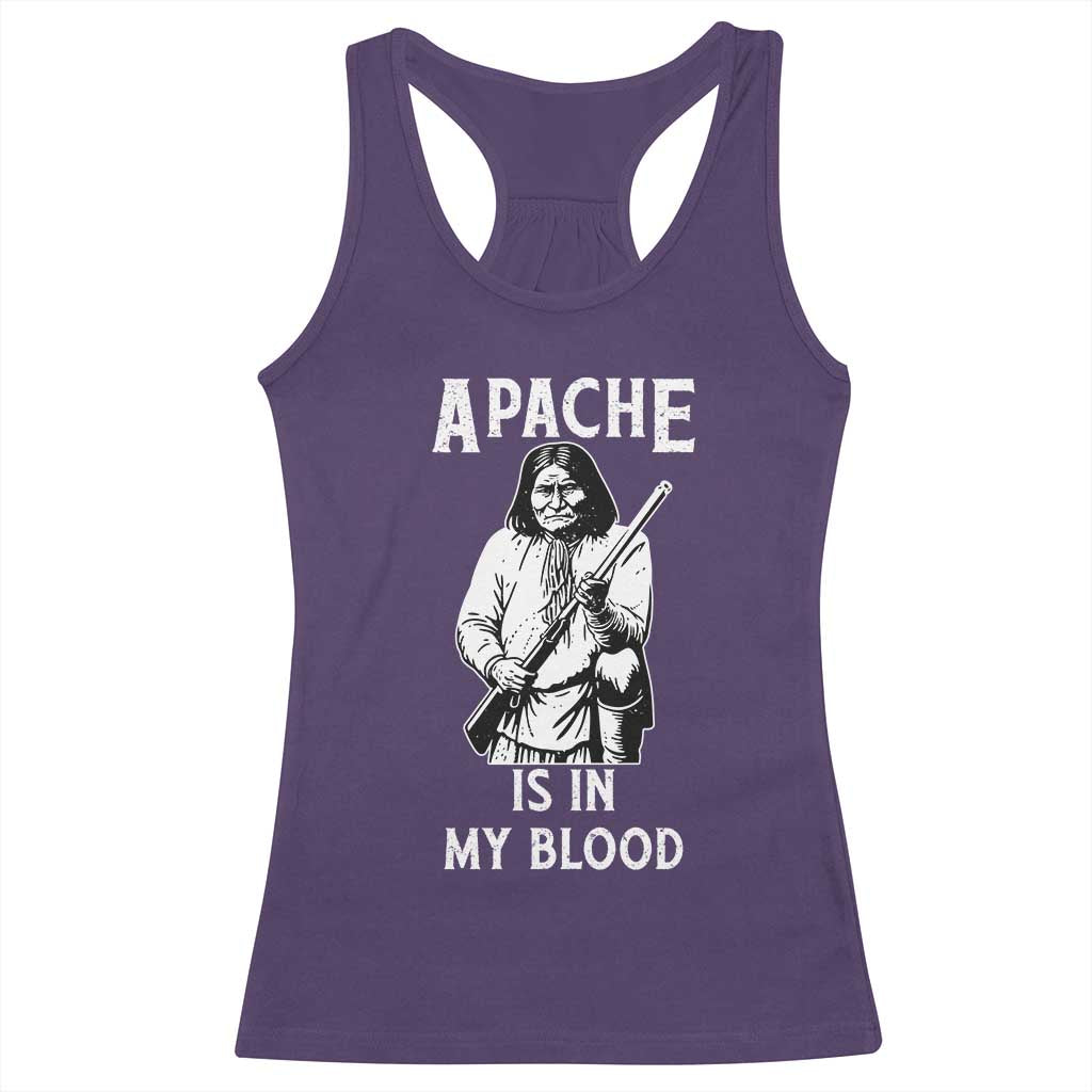 Native American Racerback Tank Top Apache Is In My Blood - Wonder Print Shop