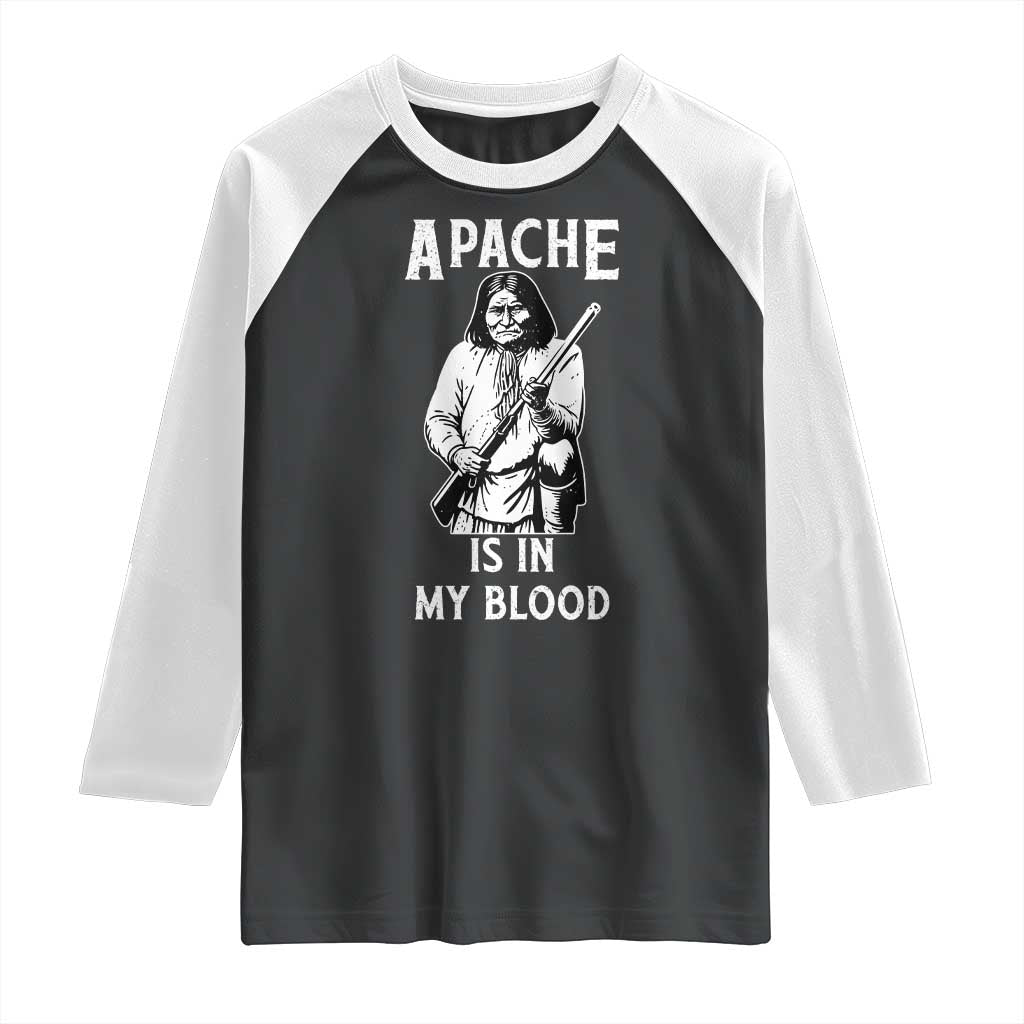 Native American Raglan Shirt Apache Is In My Blood - Wonder Print Shop