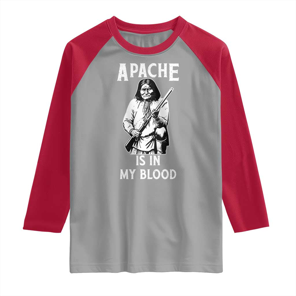 Native American Raglan Shirt Apache Is In My Blood - Wonder Print Shop