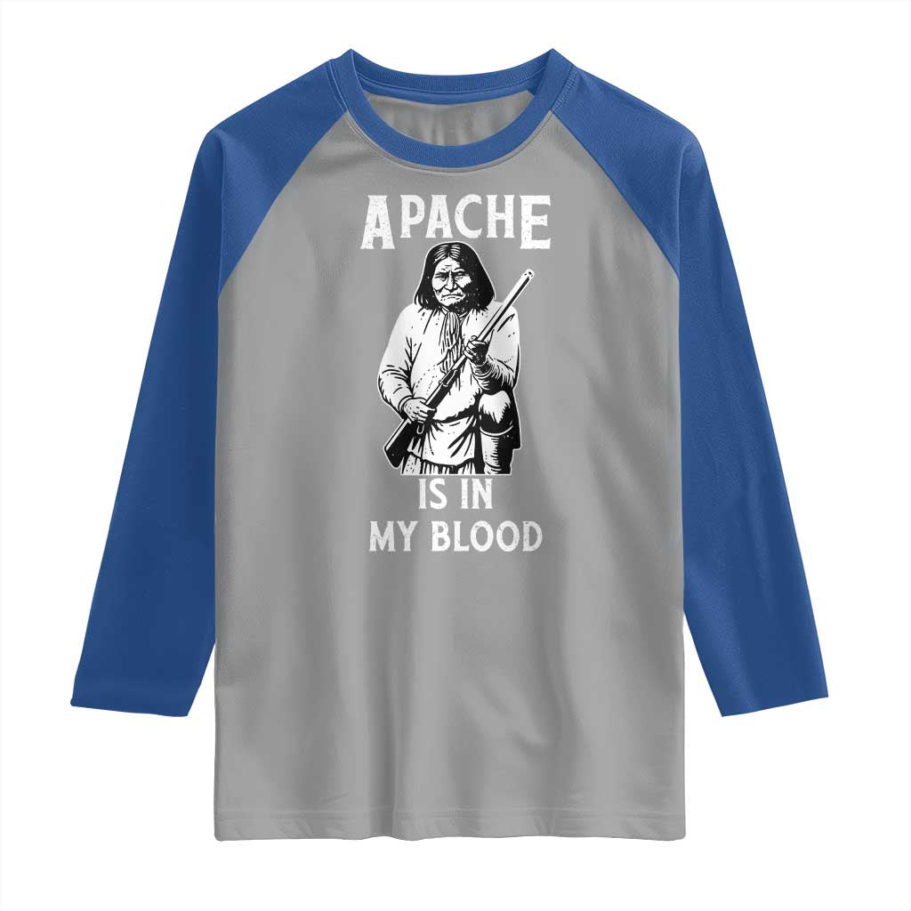 Native American Raglan Shirt Apache Is In My Blood - Wonder Print Shop