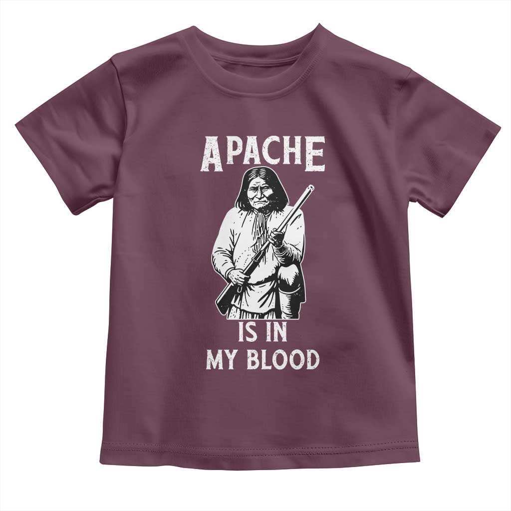 Native American Toddler T Shirt Apache Is In My Blood - Wonder Print Shop