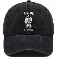Native American Washed Cotton Baseball Cap Apache Is In My Blood