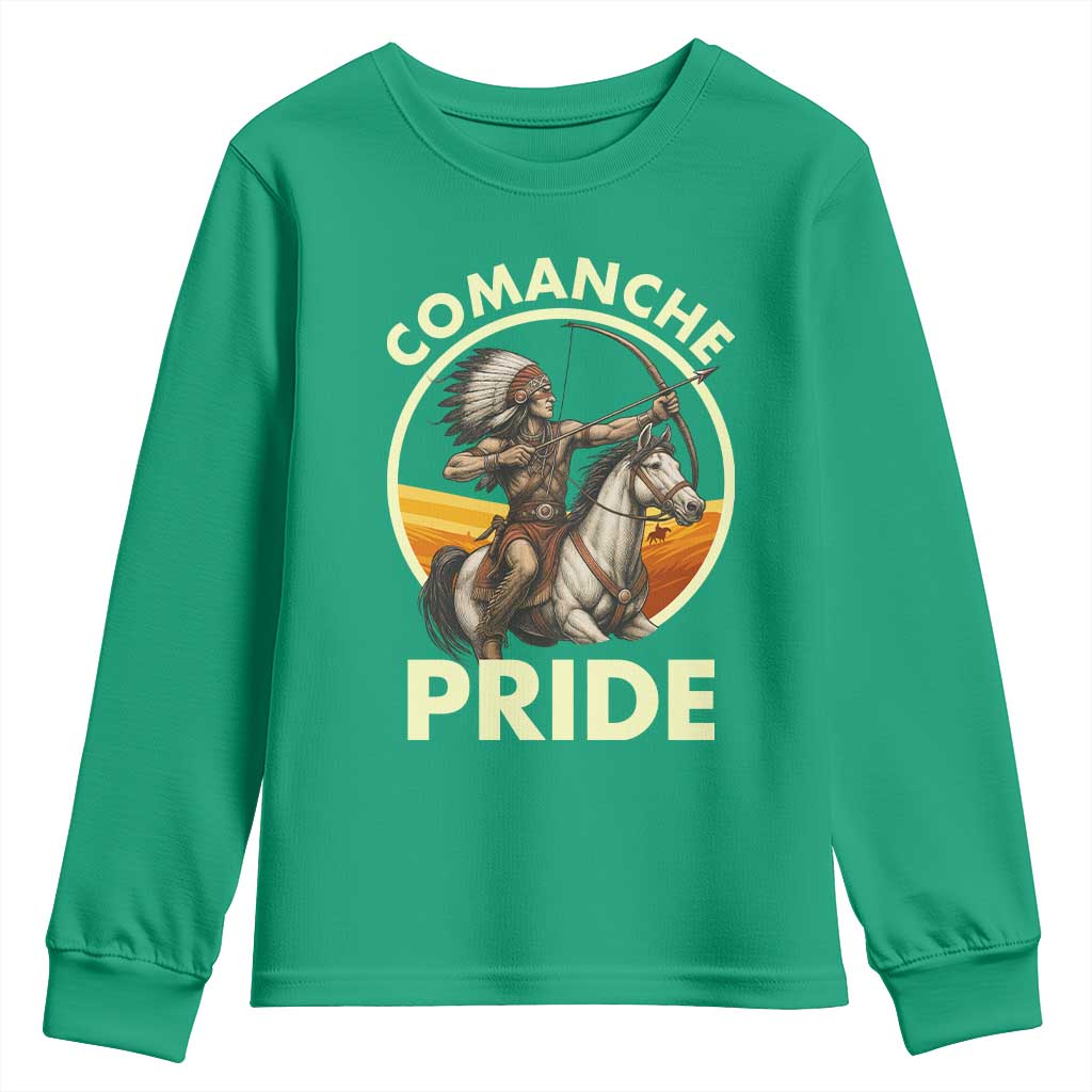 Native American Comanche Pride Indigenous People Day Youth Sweatshirt - Wonder Print Shop