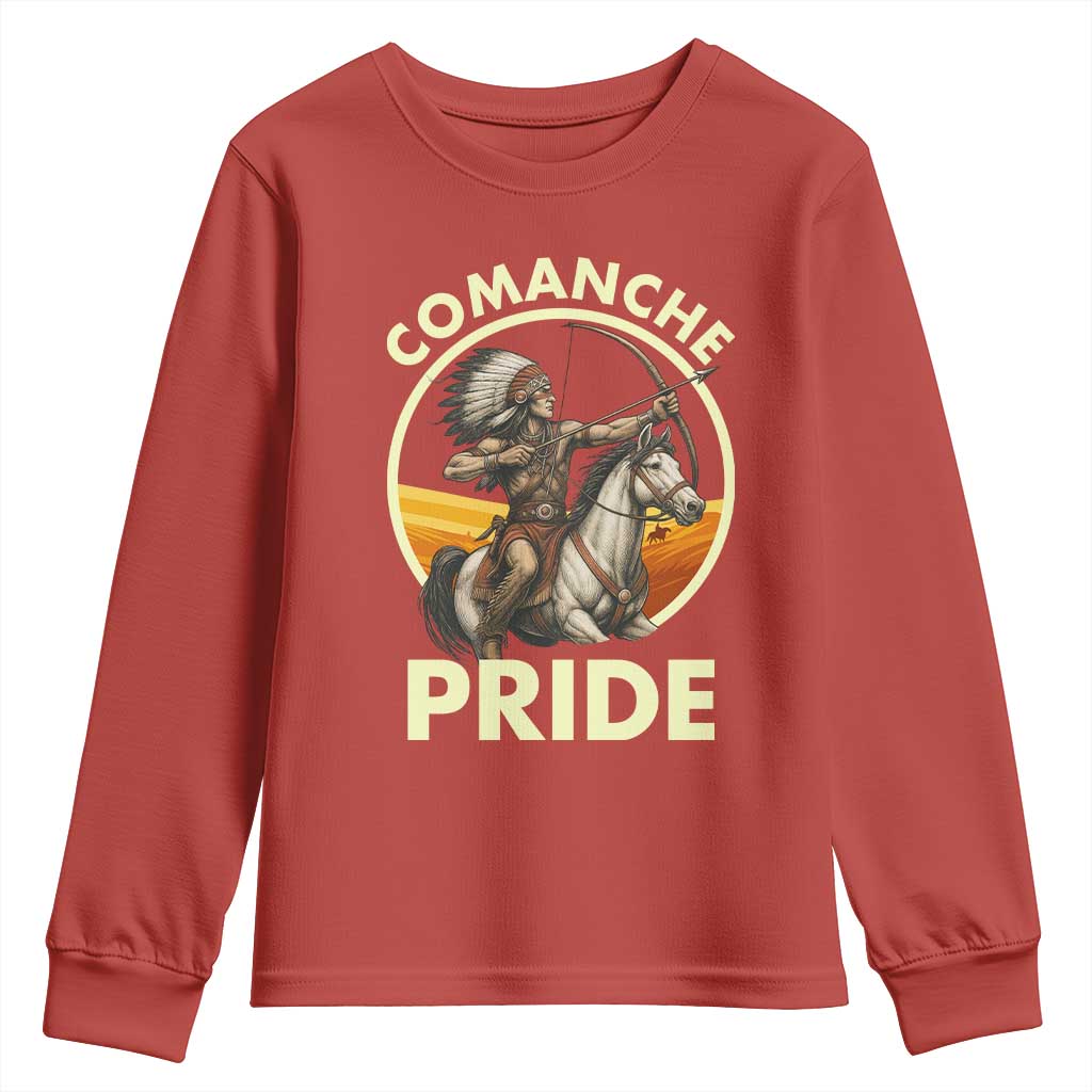 Native American Comanche Pride Indigenous People Day Youth Sweatshirt - Wonder Print Shop