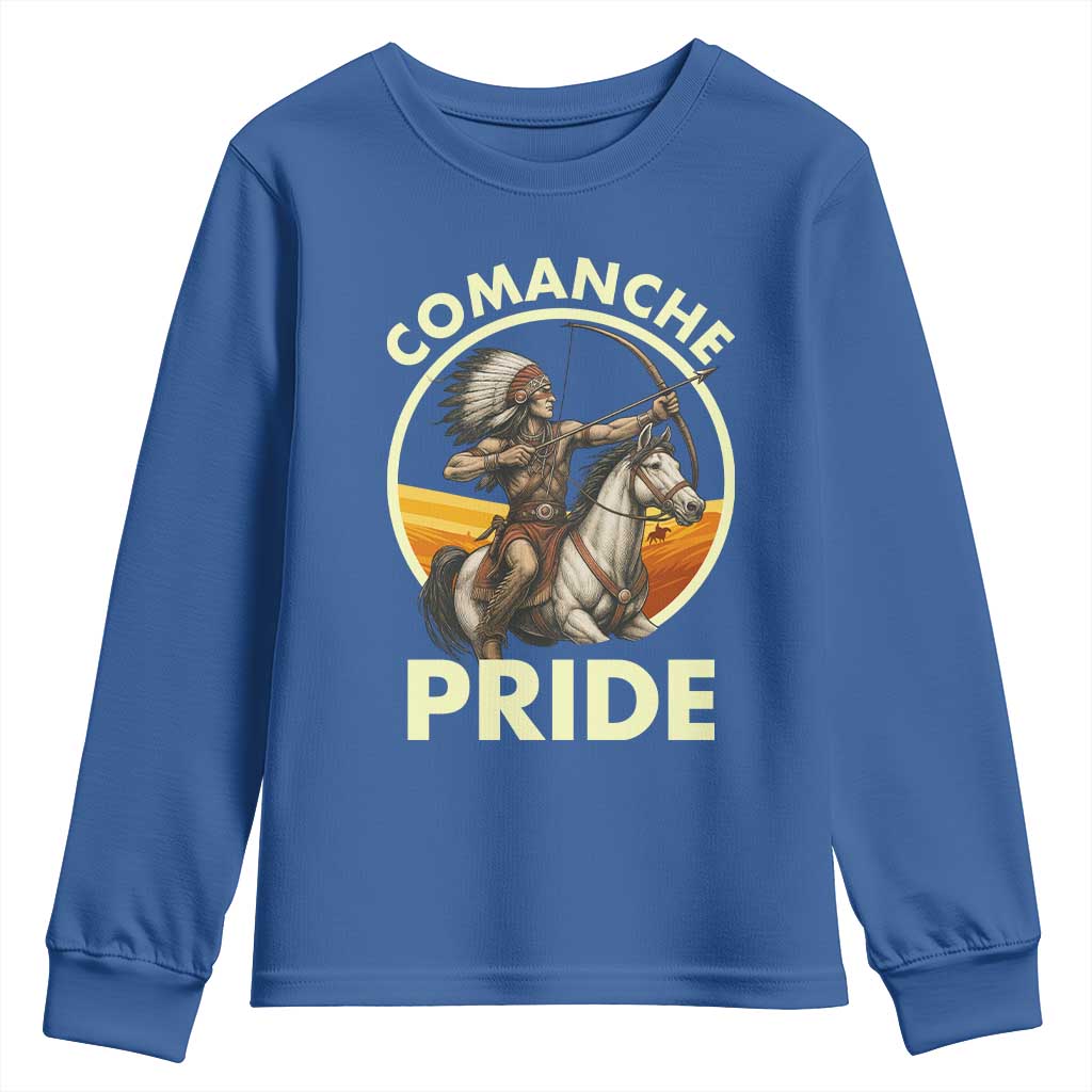 Native American Comanche Pride Indigenous People Day Youth Sweatshirt - Wonder Print Shop