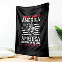 Native American Apache Throw Blanket I Was Not Born In America - Wonder Print Shop