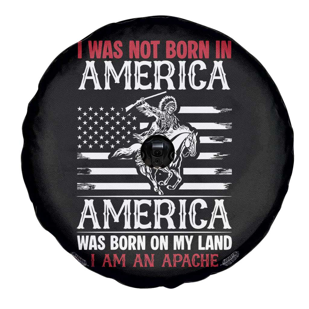 Native American Apache Spare Tire Cover I Was Not Born In America - Wonder Print Shop