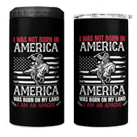 Native American Apache 4 in 1 Can Cooler Tumbler I Was Not Born In America