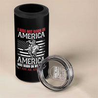 Native American Apache 4 in 1 Can Cooler Tumbler I Was Not Born In America